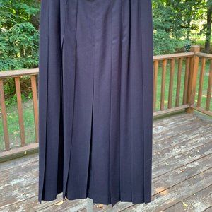 100% Wool Blue Pleated Skirt by Talbots, Unlined, Size 10